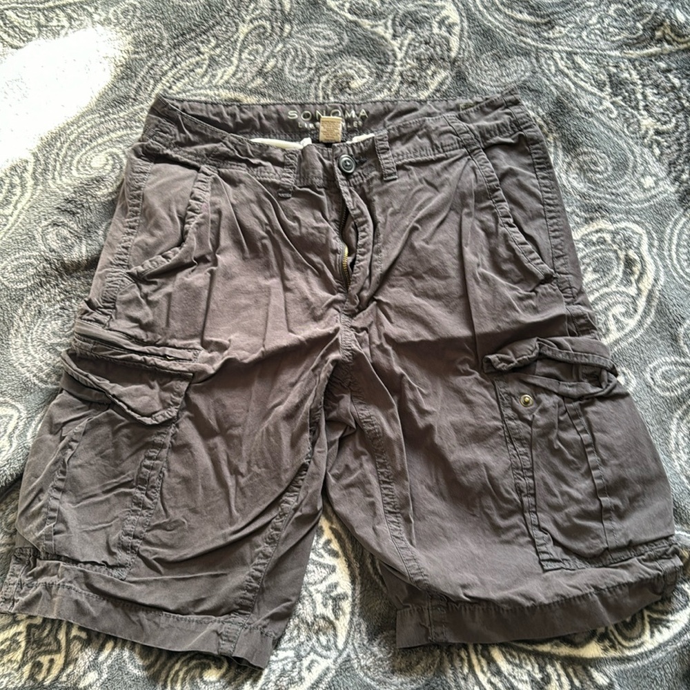 Men's Sonoma Life + Style® 10" Flexwear  Cargo Shorts Size 30 color Grey